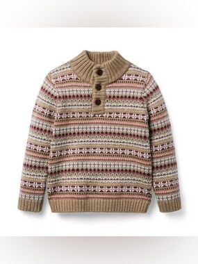 NWT Janie and Jack Fair Isle Cabin Toddler Sweater 18-24 months